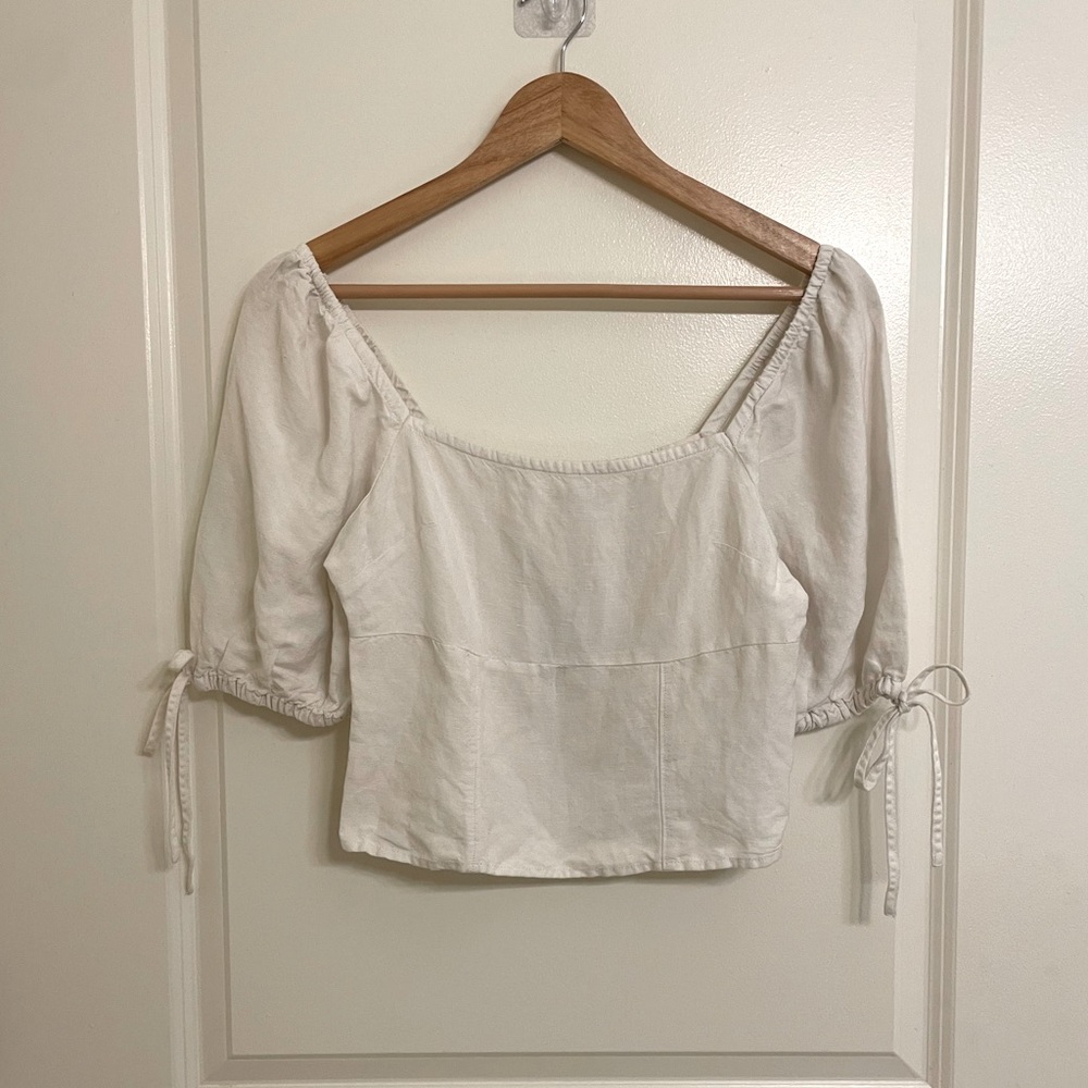 NWT White Linen/Cotton Express Top